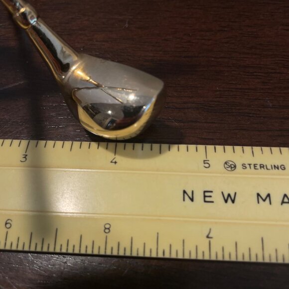 Mini Gold-Plated Golf Club Crossed Desk Business Card holder or Ornament - 4" - - Picture 6 of 8